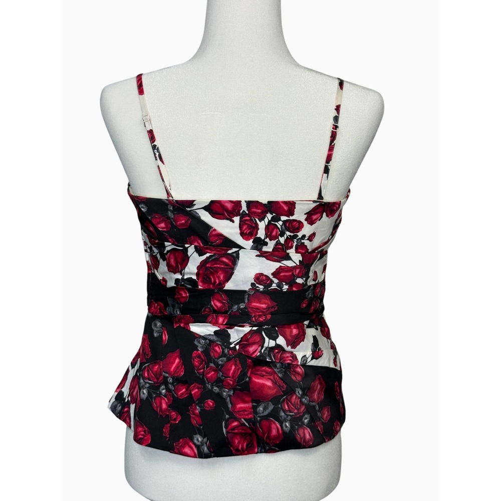 White House Black Market Floral Bustier Peplum Top Size M Strapless Rose Print - Picture 5 of 10